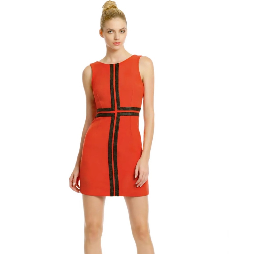 Tracy Reese Red and Black Asymmetrical Dress